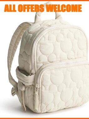 Featherweight Nylon Backpack with Quilted Design and Multiple Pockets